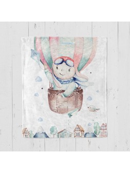 Koc dla dzieci zając w balonie