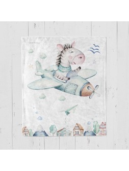 Zebra baby blanket on the...