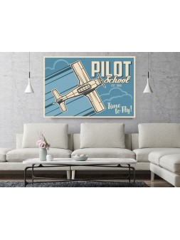 Foto obraz Retro Pilot School