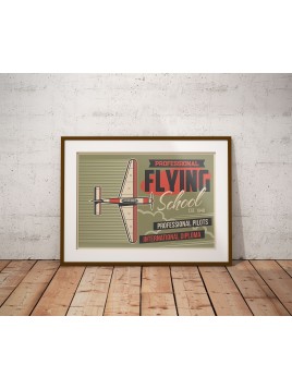 Plakat Retro Flying School