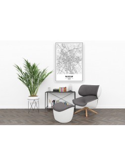 Obraz mapa miasta Warszawa