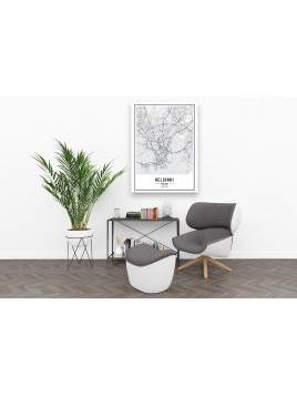 Obraz mapa miasta Helsinki